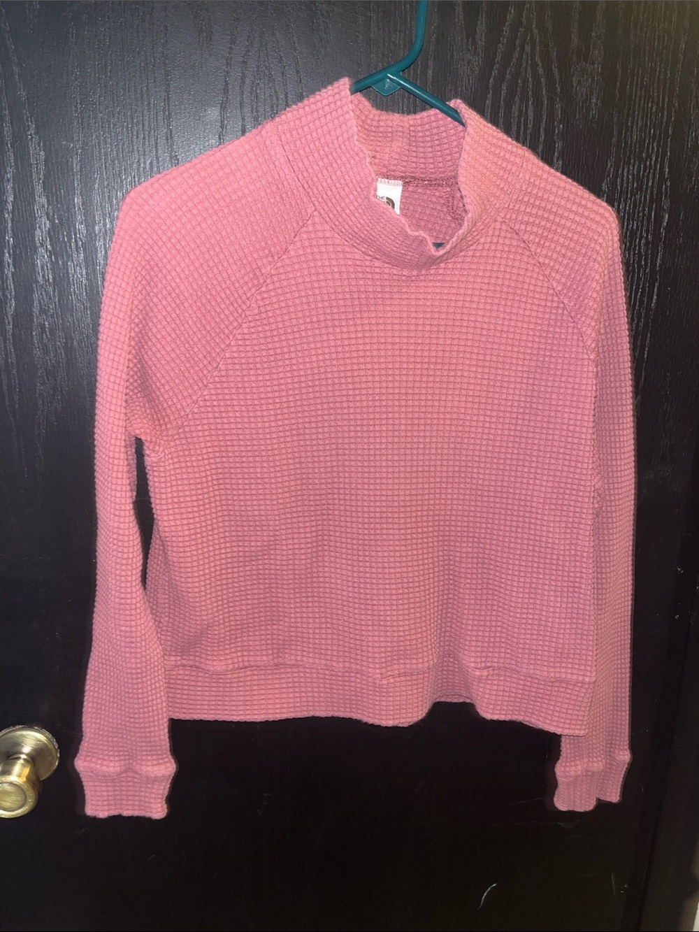 The North Face Pink Waffle Mock Neck Sweater